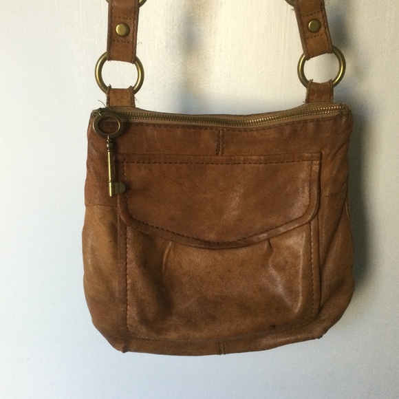 Fossil Distressed Leather Crossbody Purse - Picture 6 of 7